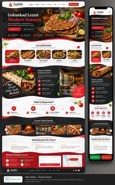 Sample website design for Pide & Lahmacun Restaurants