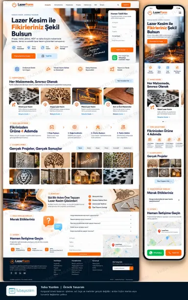 Sample website design for Laser Cutting Services