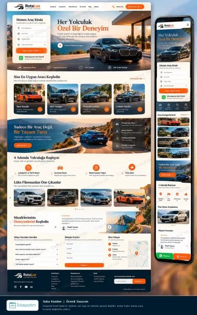 Sample website design for Car Rental Companies