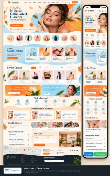 Sample website design for Cosmetics, Makeup & Henna Stores