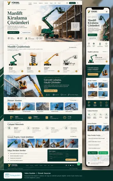 Sample website design for Crane Rental & Lifting Companies