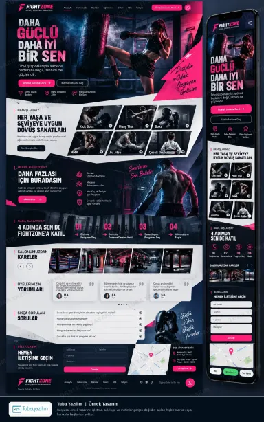 Sample website design for Martial Arts & Combat Sports Gyms
