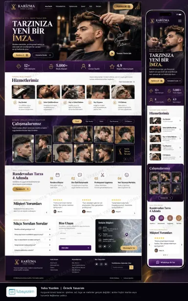 Sample website design for Barber Shops
