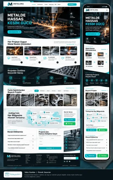 Sample website design for Waterjet & Metal Cutting Services