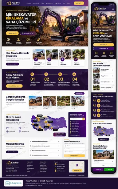 Sample website design for Heavy Equipment Rental Companies