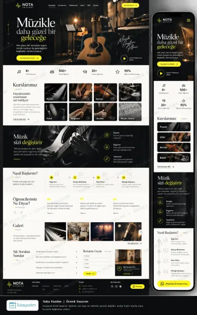 Sample website design for Music & Dance Academies