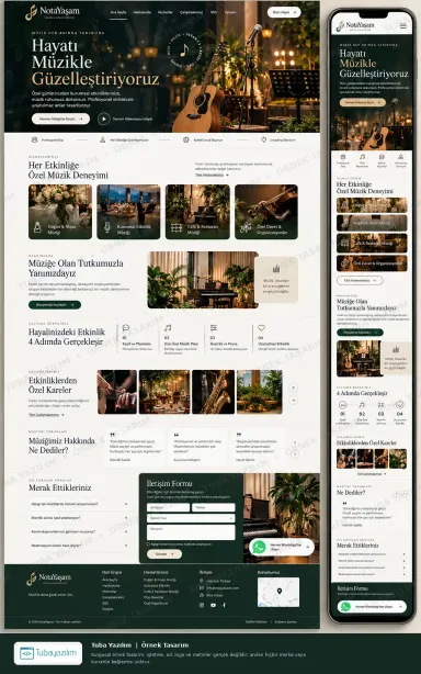 Sample website design for Musicians, Bands & Orchestras