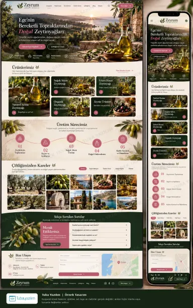 Sample website design for Olive Oil & Olive Producers