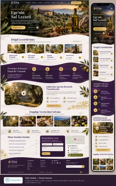 Sample website design for Olive Oil & Olive Producers