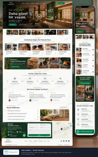 Sample website design for Opticians & Eyewear Shops