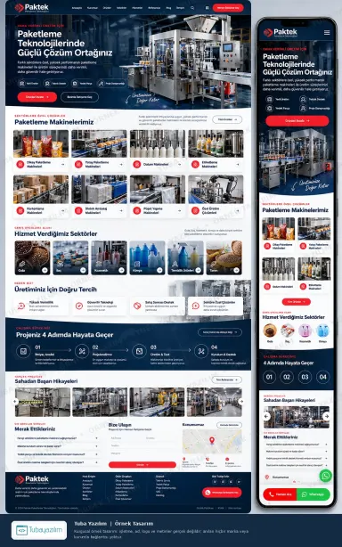 Sample website design for Packaging, Filling & Labelling Machine Suppliers