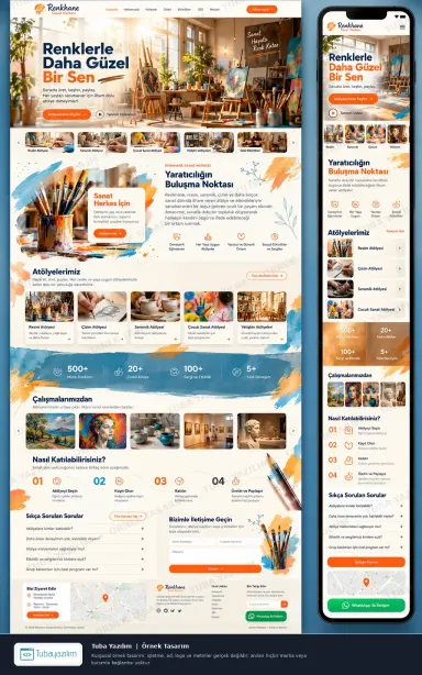 Sample website design for Art Studios & Craft Workshops