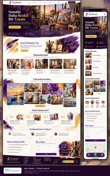 Sample website design for Art Studios & Craft Workshops