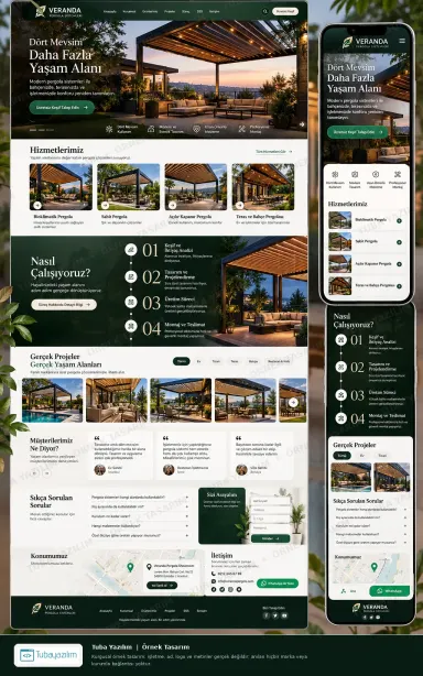 Sample website design for Pergolas & Glass Garden Rooms
