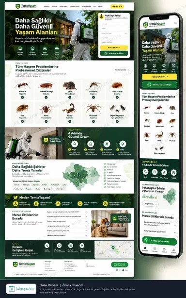 Sample website design for Pest Control Companies