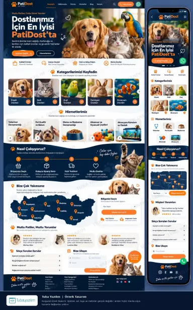Sample website design for Pet Shops & Pet Supplies
