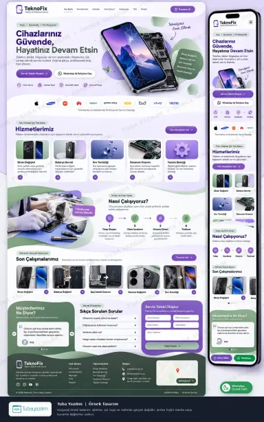 Sample website design for Mobile Phone & Tablet Repair Shops