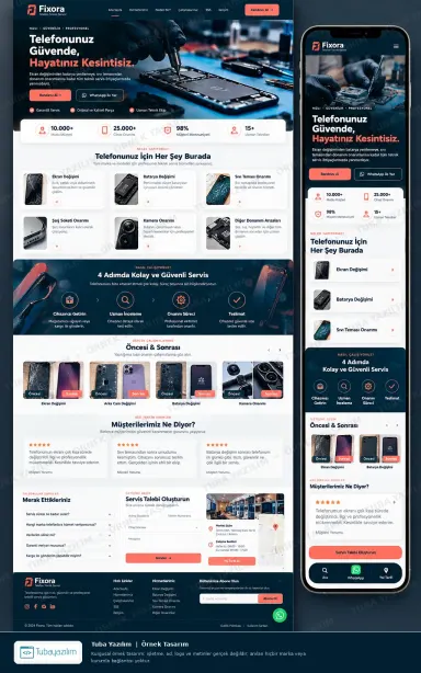 Sample website design for Mobile Phone & Tablet Repair Shops