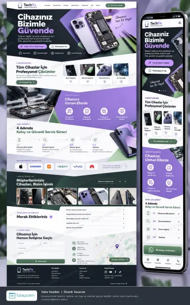 Sample website design for Mobile Phone & Tablet Repair Shops