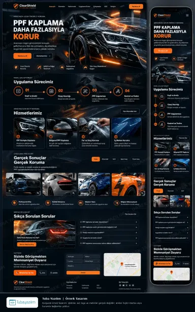 Sample website design for Window Tinting & Paint Protection Studios