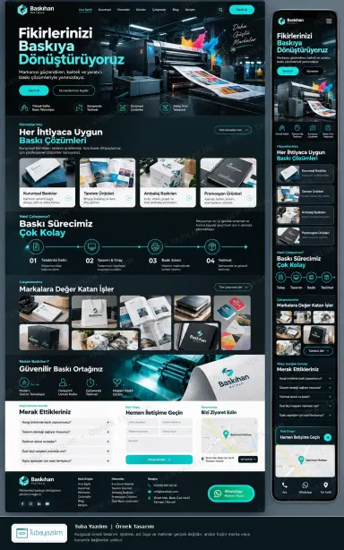 Sample website design for Printing Presses