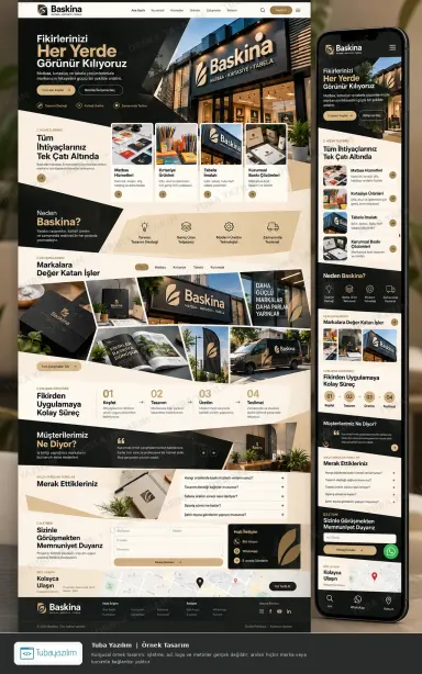 Sample website design for Printing Presses