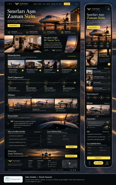 Sample website design for Private Jet & Air Charter Companies