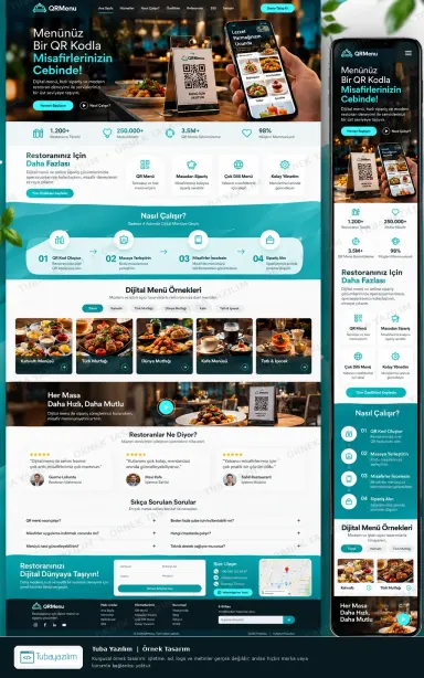 Sample website design for Restaurant QR Menu & Ordering Systems