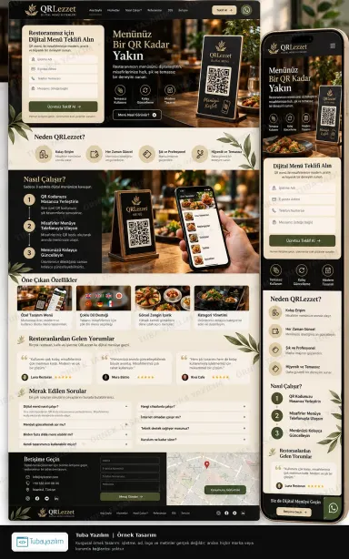 Sample website design for Restaurant QR Menu & Ordering Systems