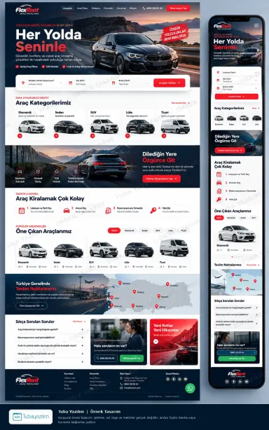 Sample website design for Car Rental Companies