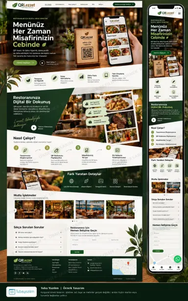 Sample website design for Restaurant QR Menu & Ordering Systems