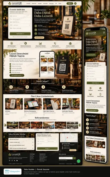 Sample website design for Restaurant QR Menu & Ordering Systems