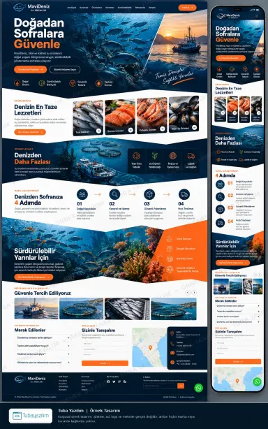 Sample website design for Fish Farms & Seafood Suppliers