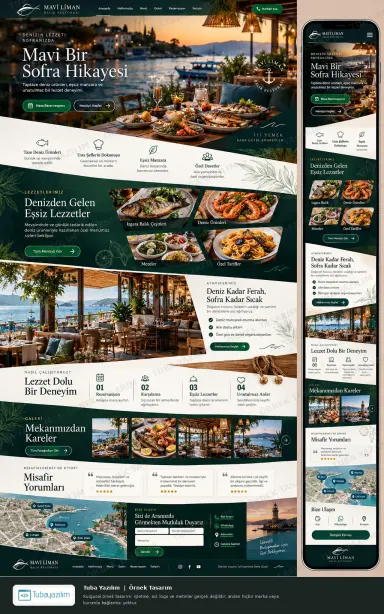 Sample website design for Seafood Restaurants
