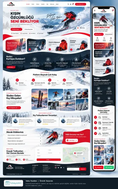 Sample website design for Ski Equipment Shops