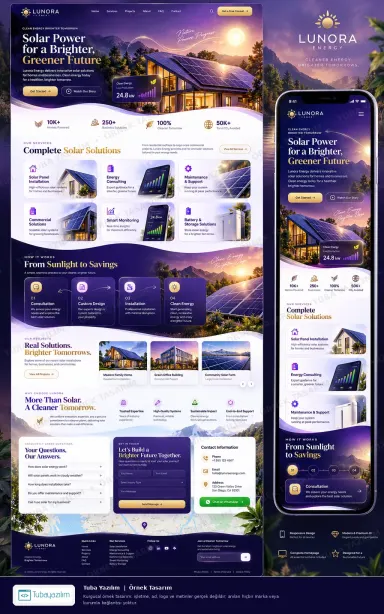Sample website design for Solar Energy Companies