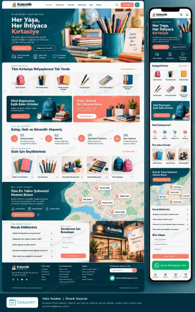 Sample website design for Stationery Shops
