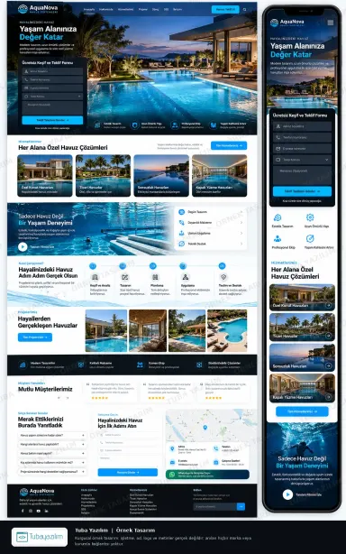 Sample website design for Swimming Pool Builders & Maintenance Companies
