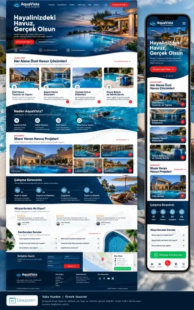 Sample website design for Swimming Pool Builders & Maintenance Companies