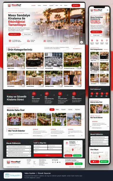 Sample website design for Event Furniture & Equipment Rental