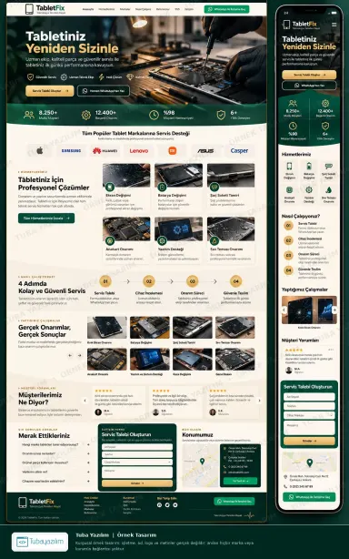 Sample website design for Mobile Phone & Tablet Repair Shops