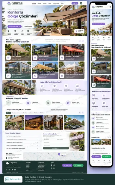 Sample website design for Awnings, Shades & Tarpaulin Suppliers