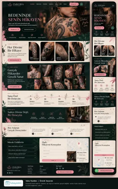Sample website design for Tattoo Studios