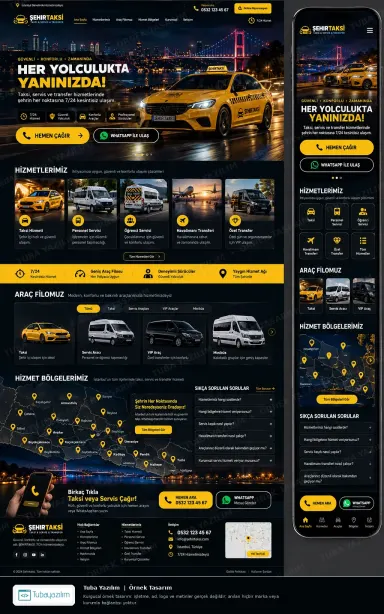 Sample website design for Taxi Companies