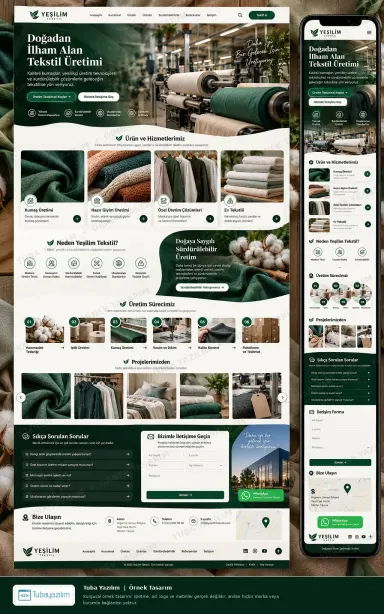 Sample website design for Textile Factories & Manufacturers