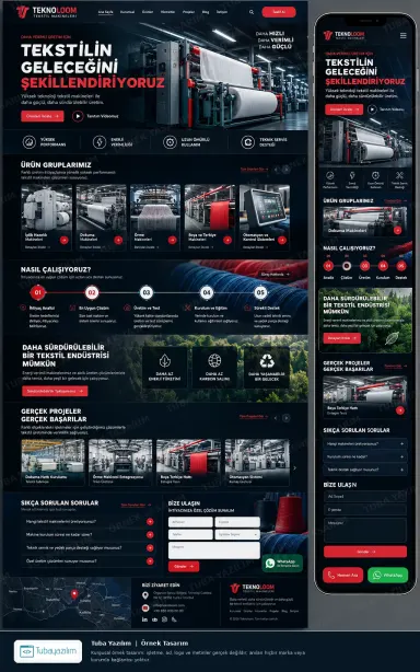 Sample website design for Textile Machinery Suppliers