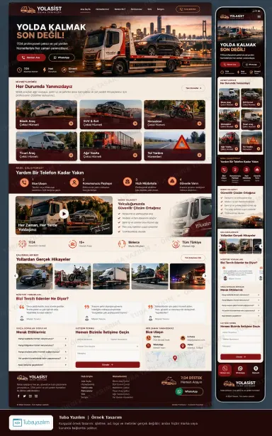 Sample website design for Vehicle Recovery & Towing Companies
