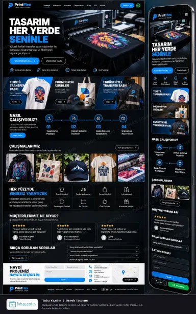 Sample website design for Textile & Garment Printing Companies