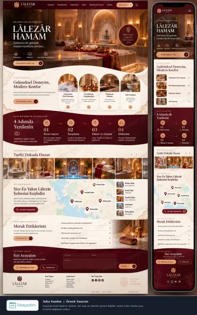 Sample website design for Hammams & Steam Rooms