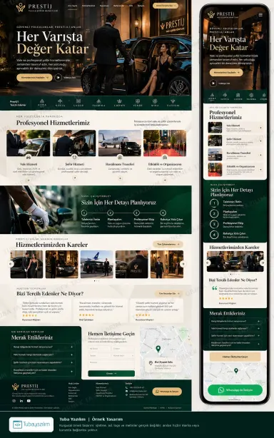 Sample website design for Valet Parking & Chauffeur Services
